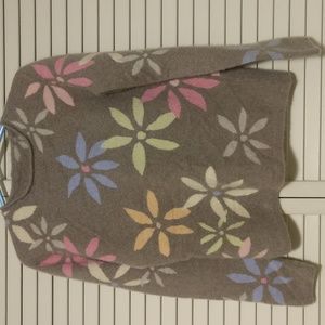 Cashmere Sweater Light Brown Floral XS/Small